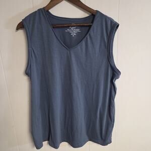 Kuhl Born In The Mountains V Neck Sleeveless Hiking Nature Top Blue Gray Size XL
